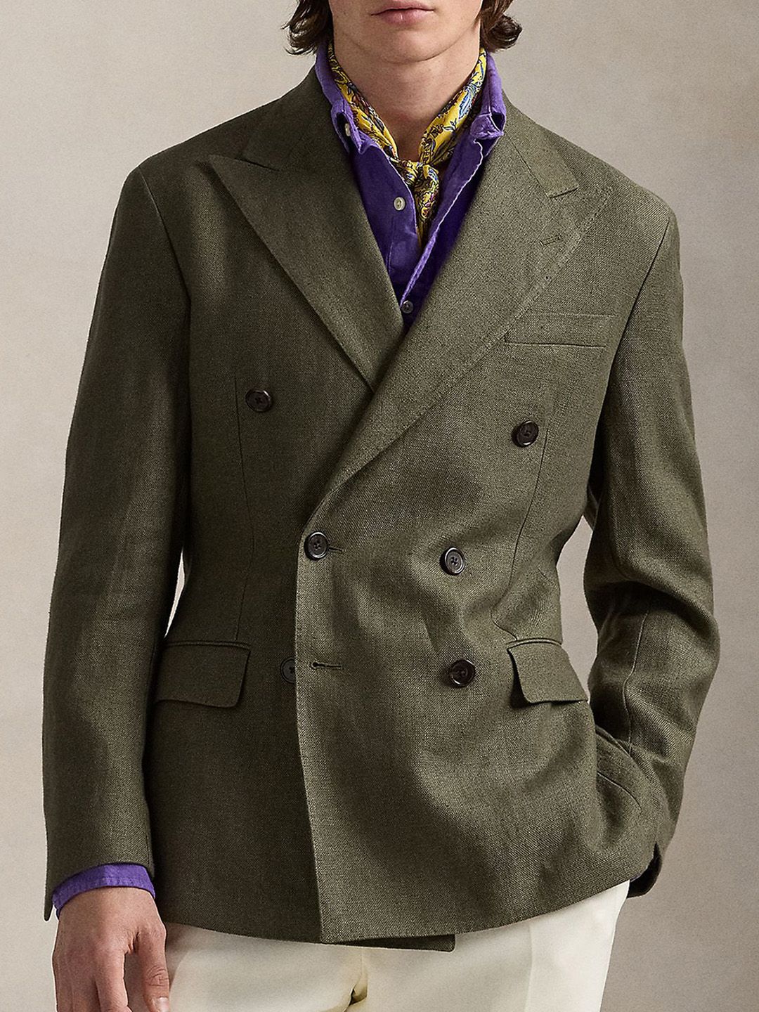9ZVbypoO_ddf8b80d17f842d58a4582fb1b723aaa.jpg Slim-Fit Double Breasted Tailored Blazer - Image 1