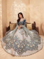 Shaded Blue Silk Lehnega Choli With Duptta - Image 4