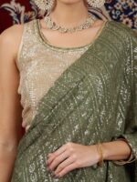 AURELIA Embellished Saree With Blouse - Image 3